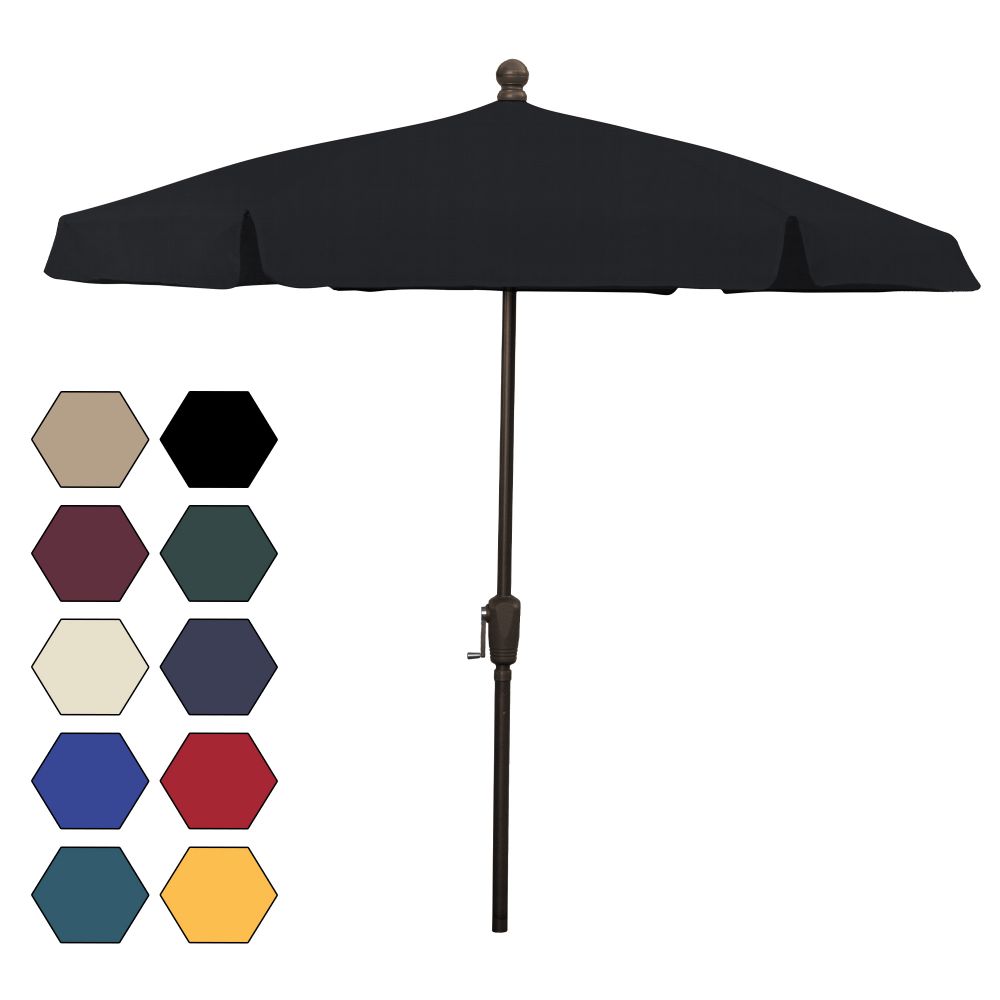 Fiberbuilt Umbrellas & Cushions 7GCRCB-T-Black 7.5